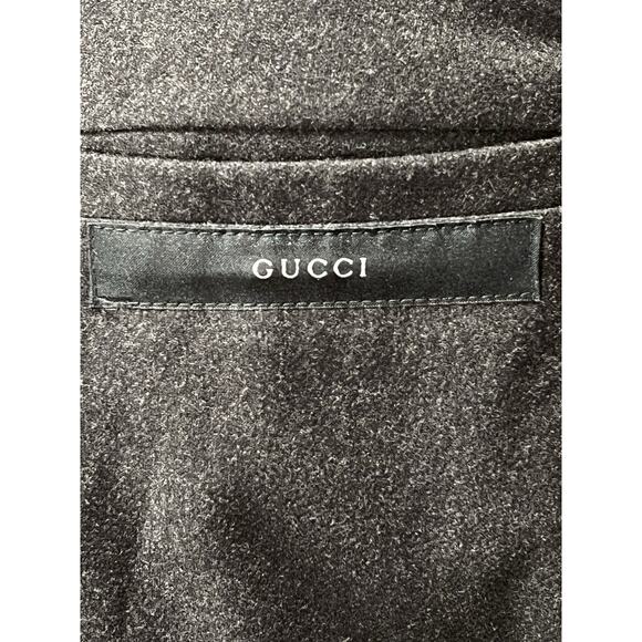 Gucci 40R Gray Flannel Unstructured Unlined Flannel Blazer Jacket 3/2 Roll - Picture 12 of 13